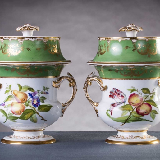 A pair of Regency porcelain ice pails